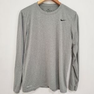 Nike Dri-FIT Long Sleeve Performance Tee Gray  Size M